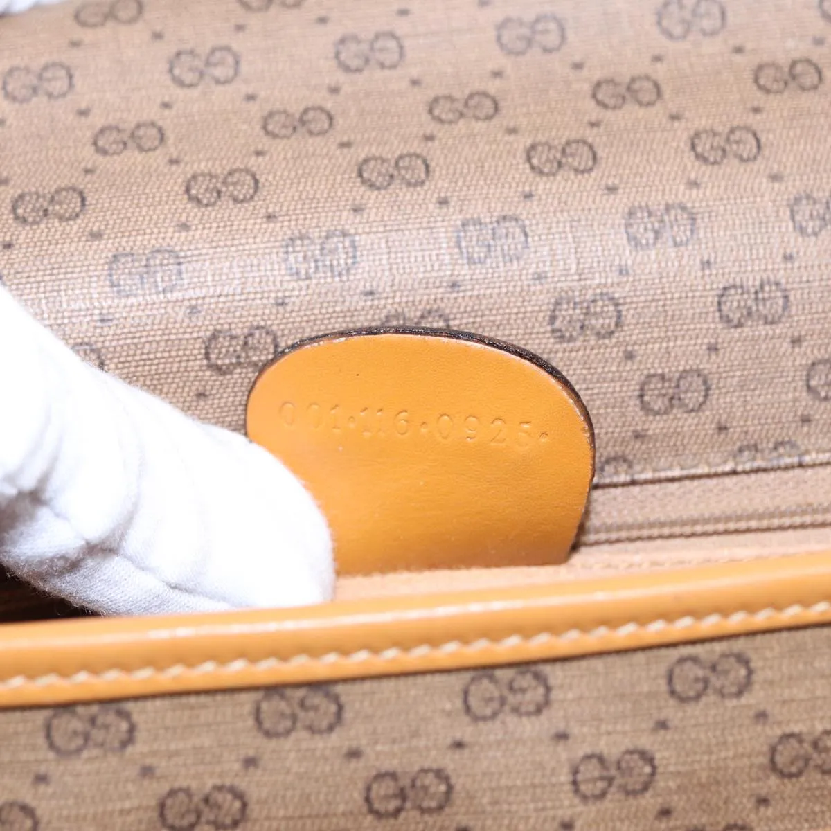 GUCCI Micro GG Supreme Shoulder Bag PVC Beige Gold 001 116 0925 ep5667
