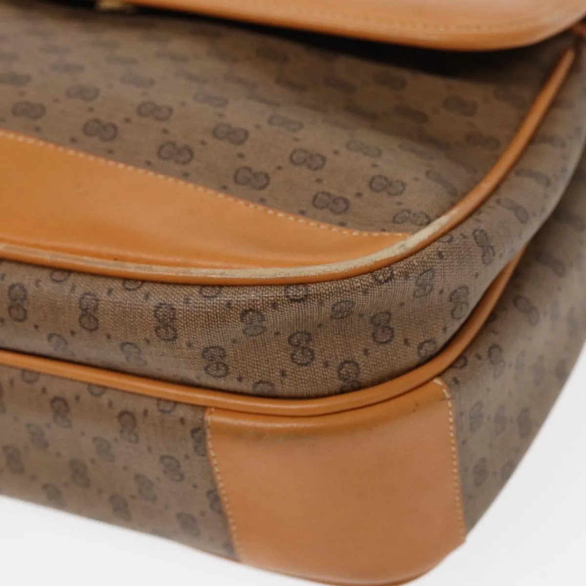 GUCCI Micro GG Supreme Shoulder Bag PVC Beige Gold 001 116 0925 ep5667