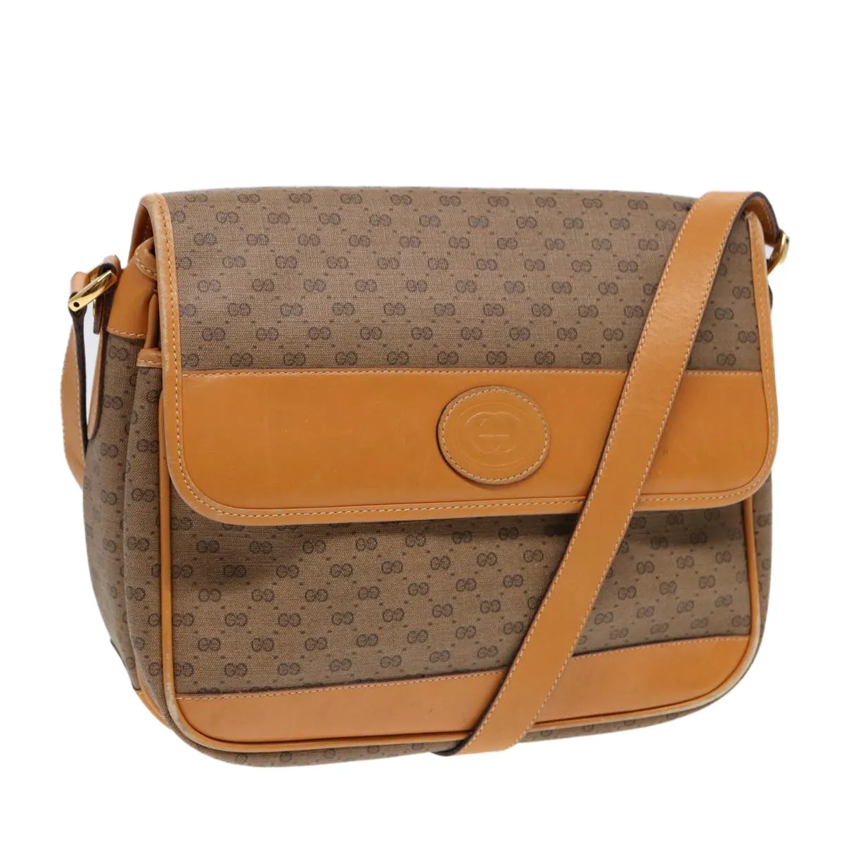 GUCCI Micro GG Supreme Shoulder Bag PVC Beige Gold 001 116 0925 ep5667