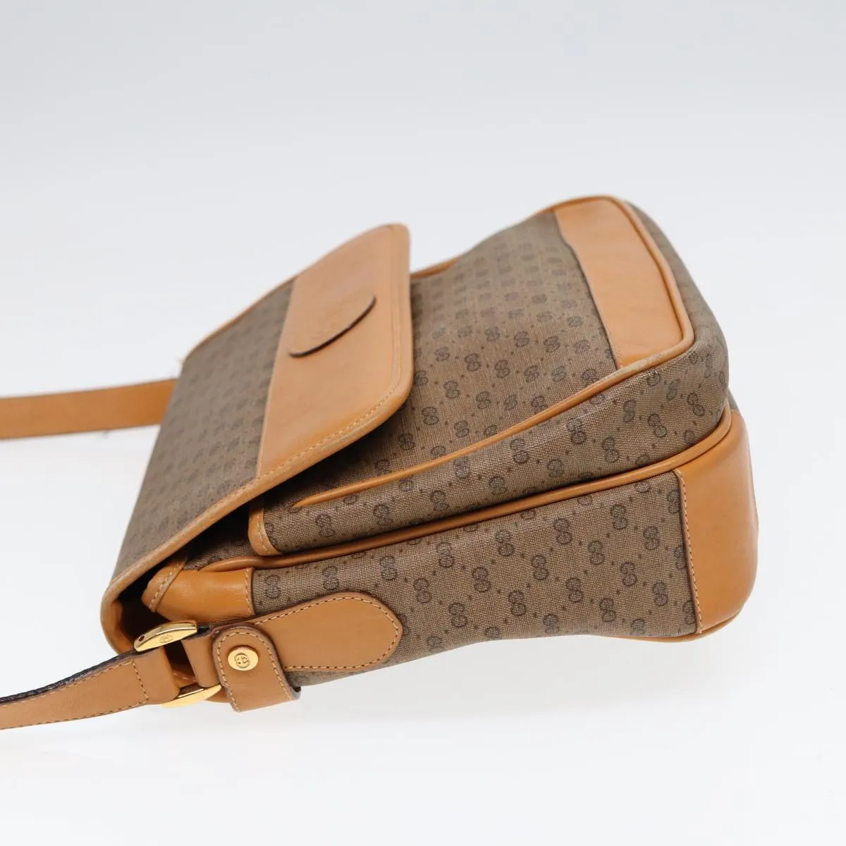 GUCCI Micro GG Supreme Shoulder Bag PVC Beige Gold 001 116 0925 ep5667