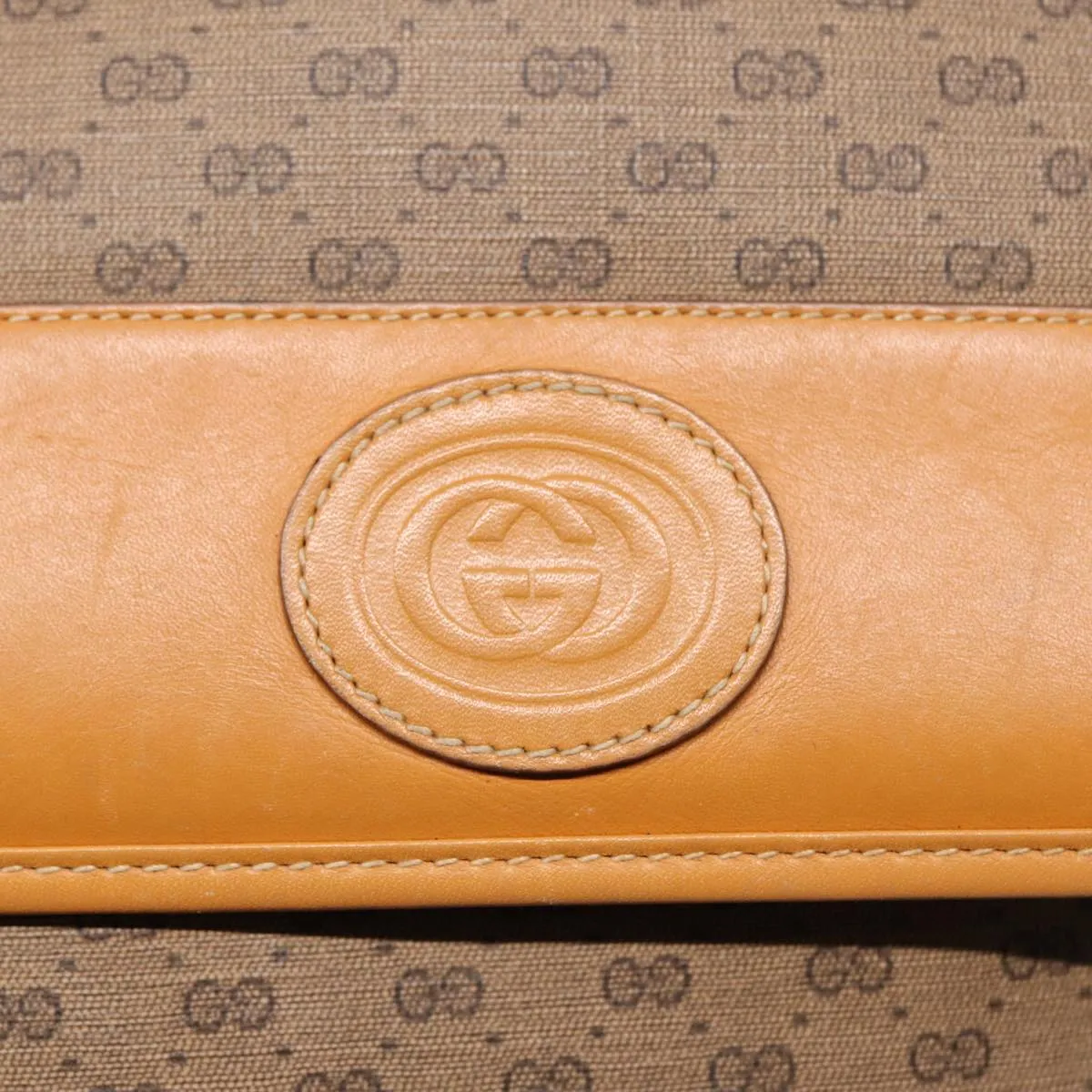 GUCCI Micro GG Supreme Shoulder Bag PVC Beige Gold 001 116 0925 ep5667