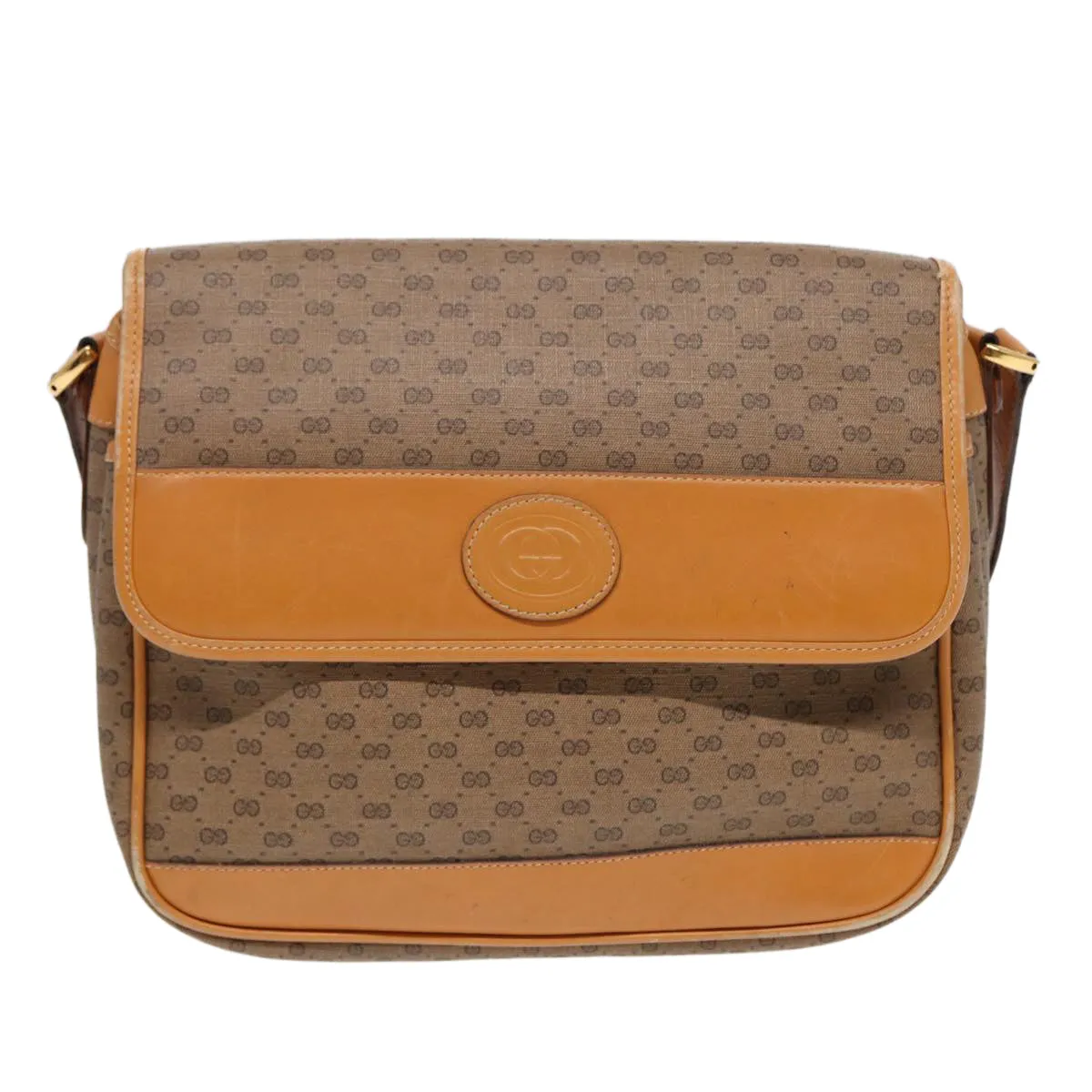 GUCCI Micro GG Supreme Shoulder Bag PVC Beige Gold 001 116 0925 ep5667