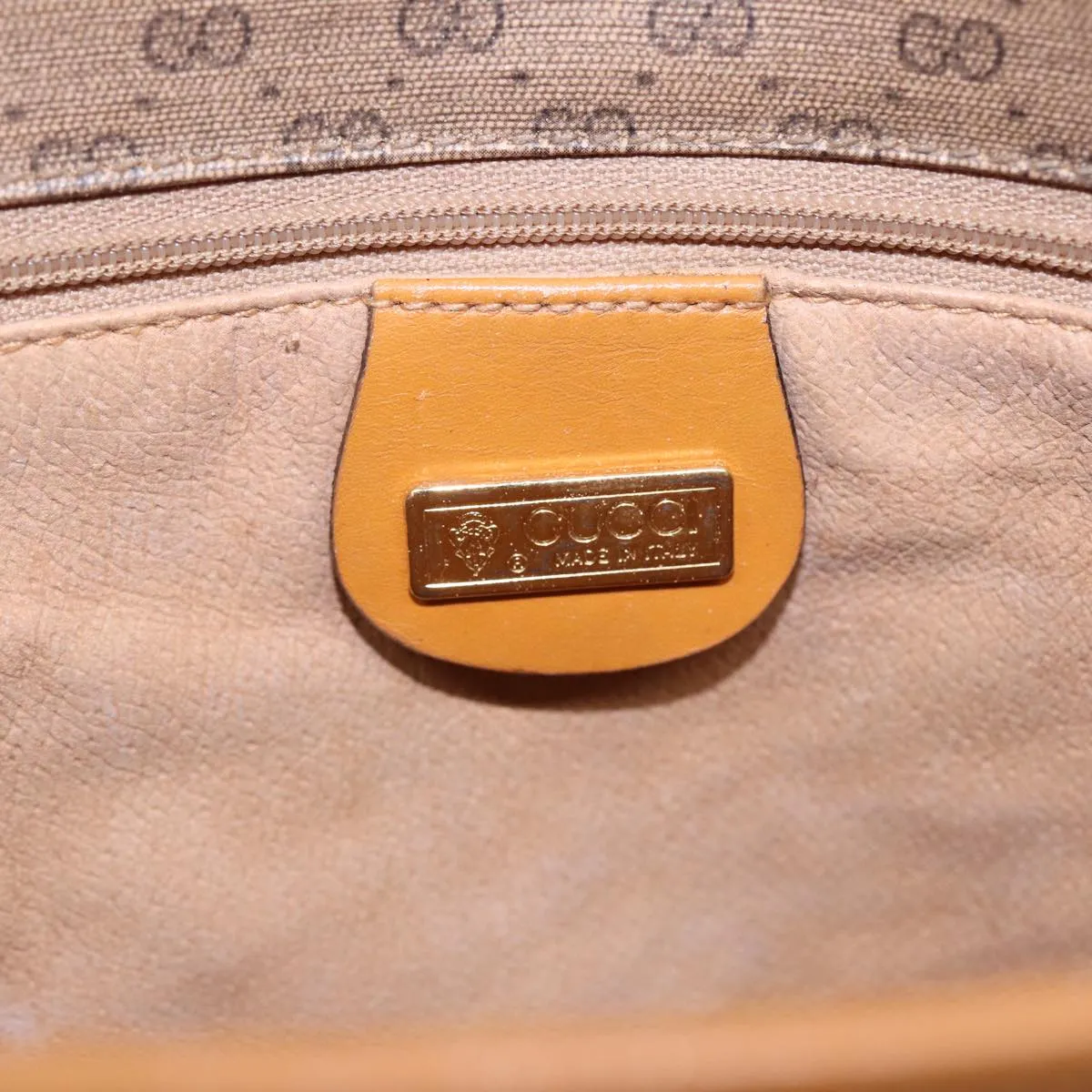 GUCCI Micro GG Supreme Shoulder Bag PVC Beige Gold 001 116 0925 ep5667