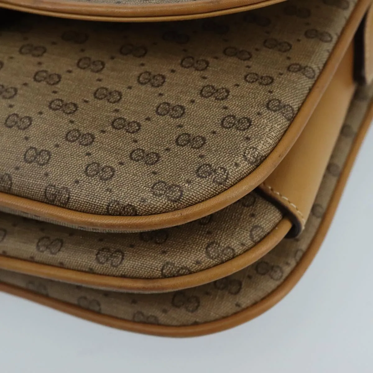 GUCCI Micro GG Supreme Shoulder Bag PVC Beige Gold 001 406 1780 100267