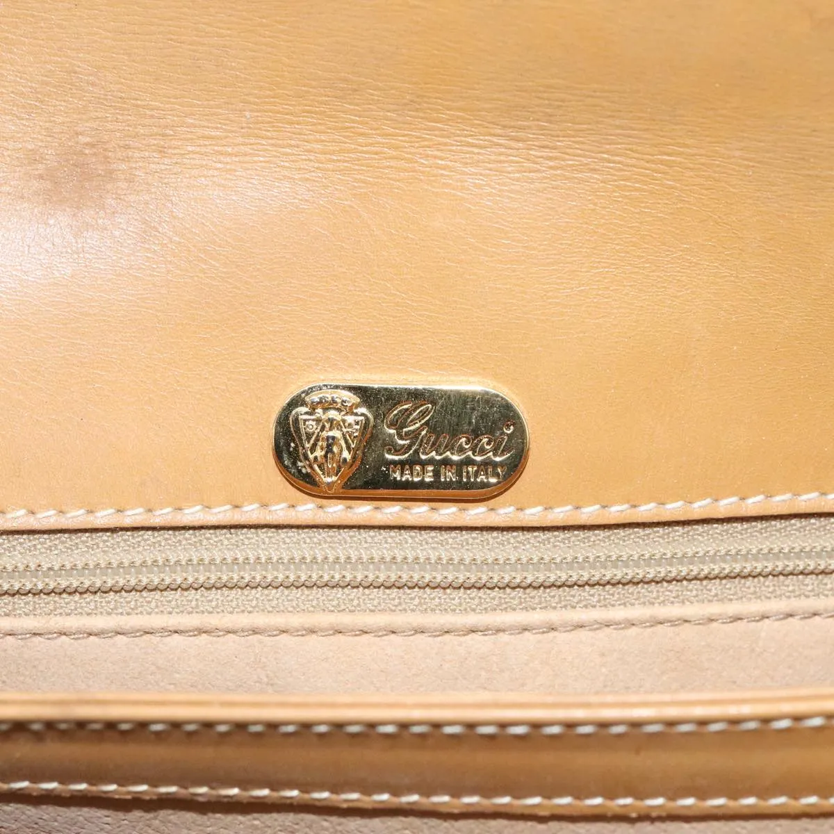 GUCCI Micro GG Supreme Shoulder Bag PVC Beige Gold 001 406 1780 100267