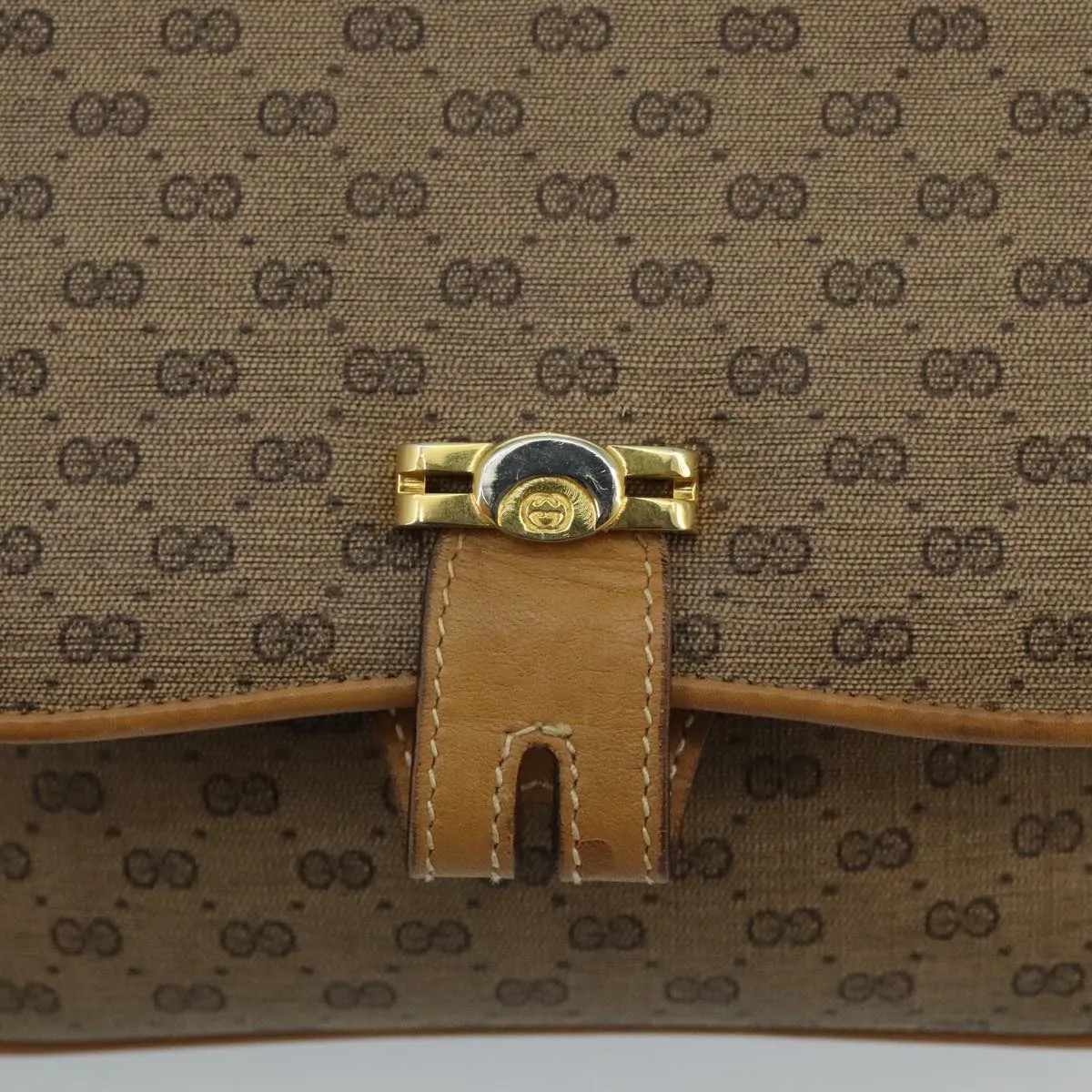 GUCCI Micro GG Supreme Shoulder Bag PVC Beige Gold 001 406 1780 100267