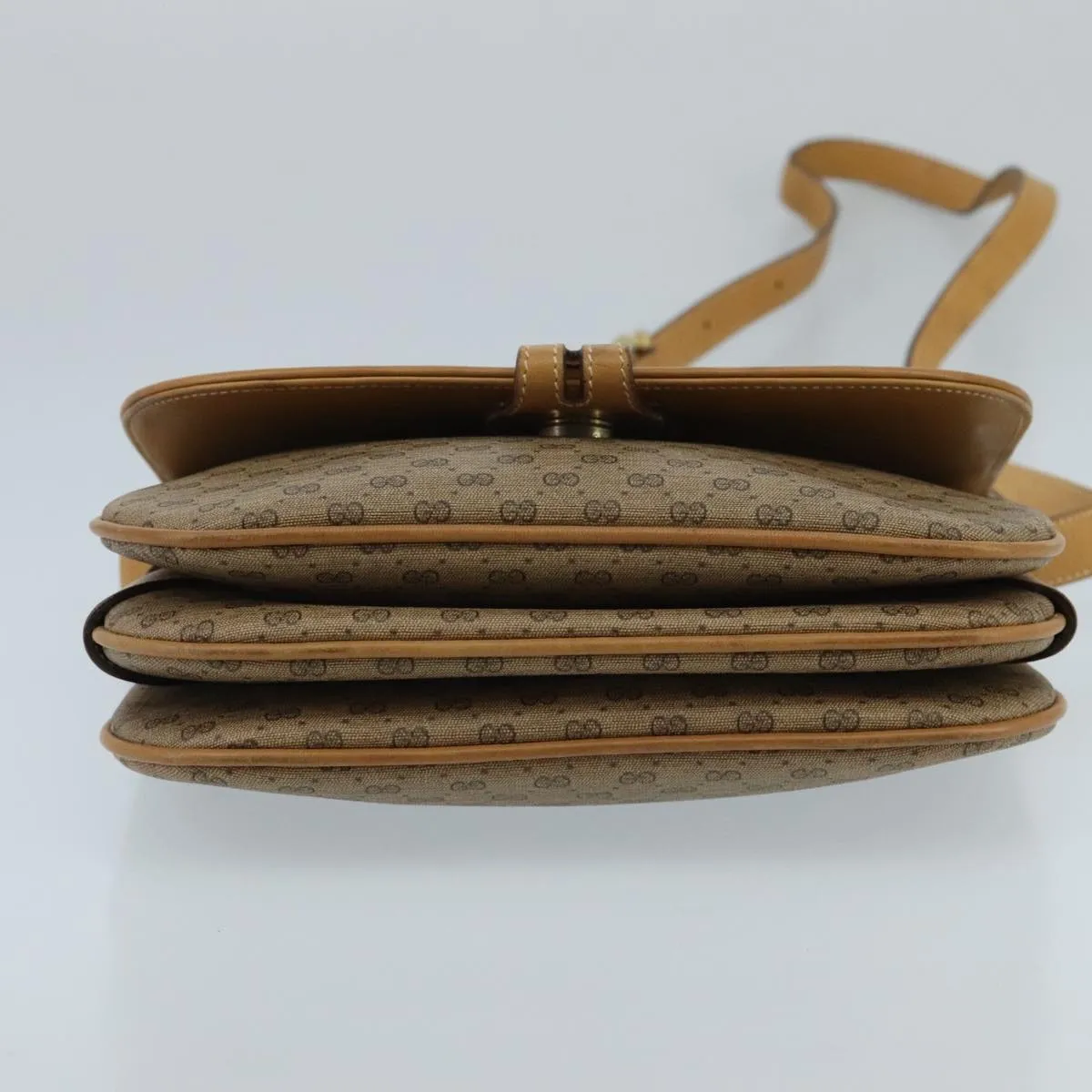 GUCCI Micro GG Supreme Shoulder Bag PVC Beige Gold 001 406 1780 100267