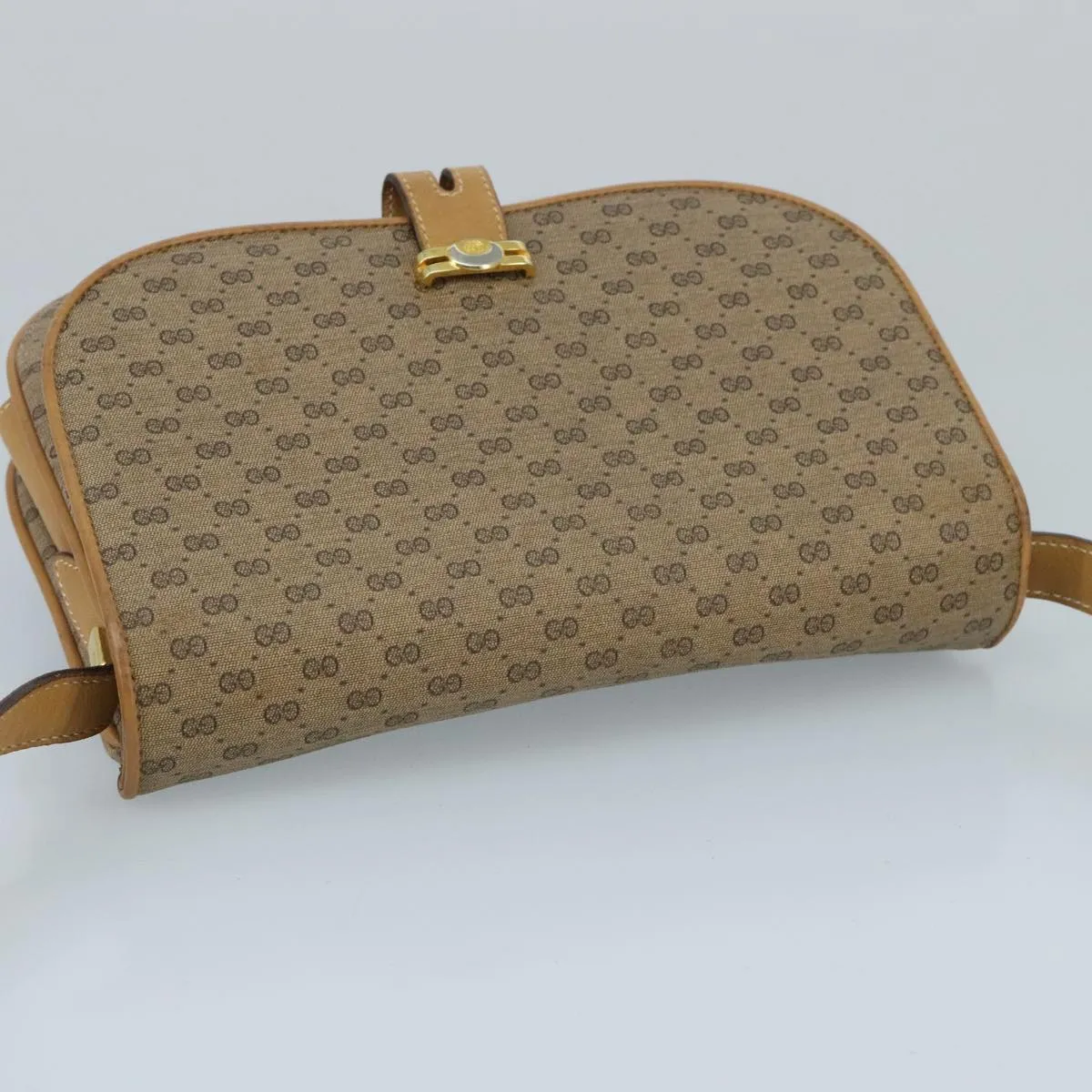 GUCCI Micro GG Supreme Shoulder Bag PVC Beige Gold 001 406 1780 100267