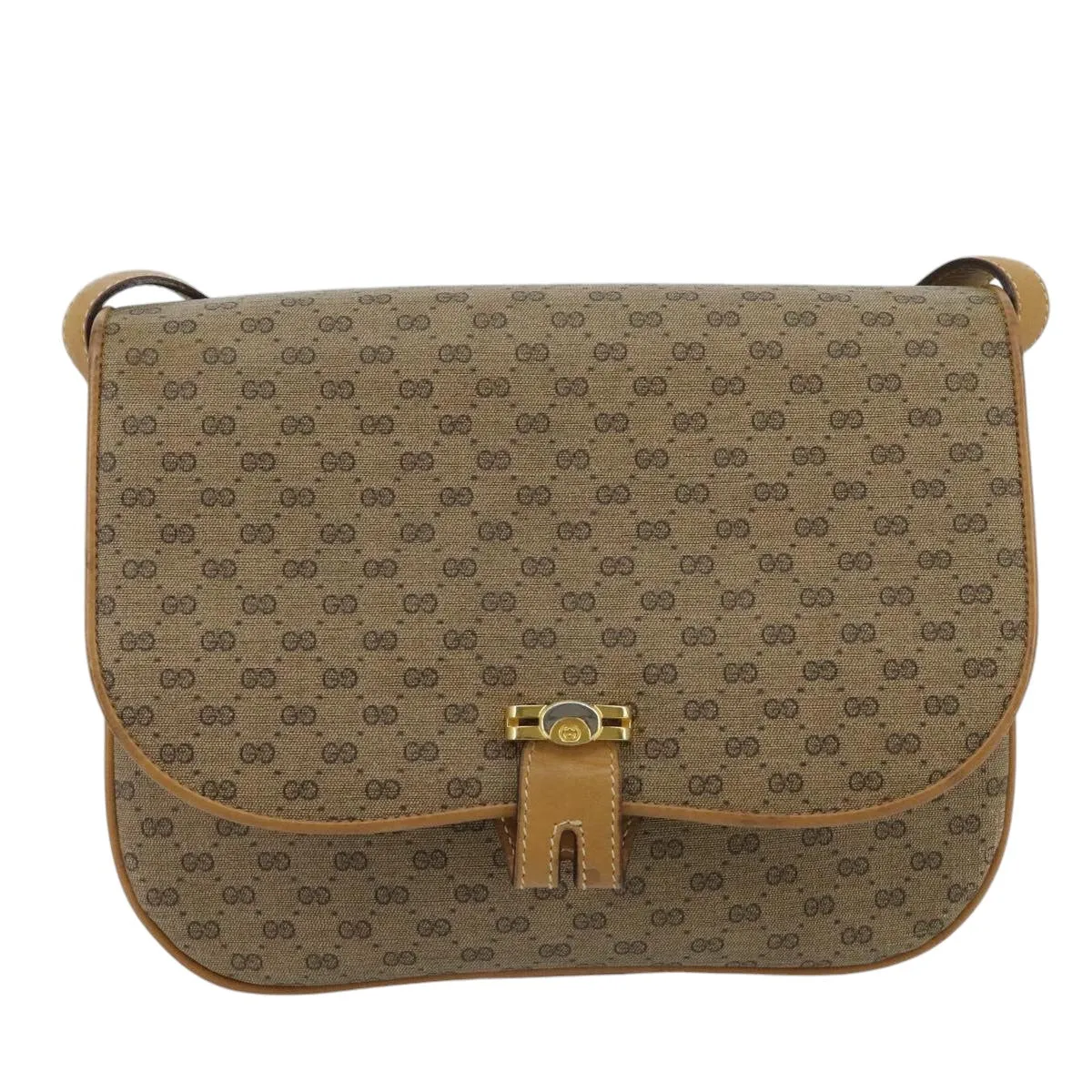 GUCCI Micro GG Supreme Shoulder Bag PVC Beige Gold 001 406 1780 100267
