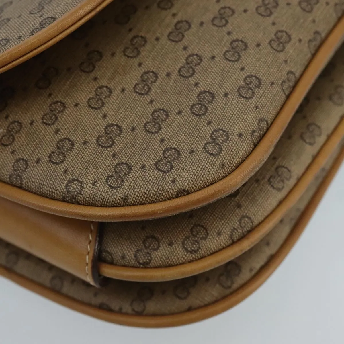 GUCCI Micro GG Supreme Shoulder Bag PVC Beige Gold 001 406 1780 100267