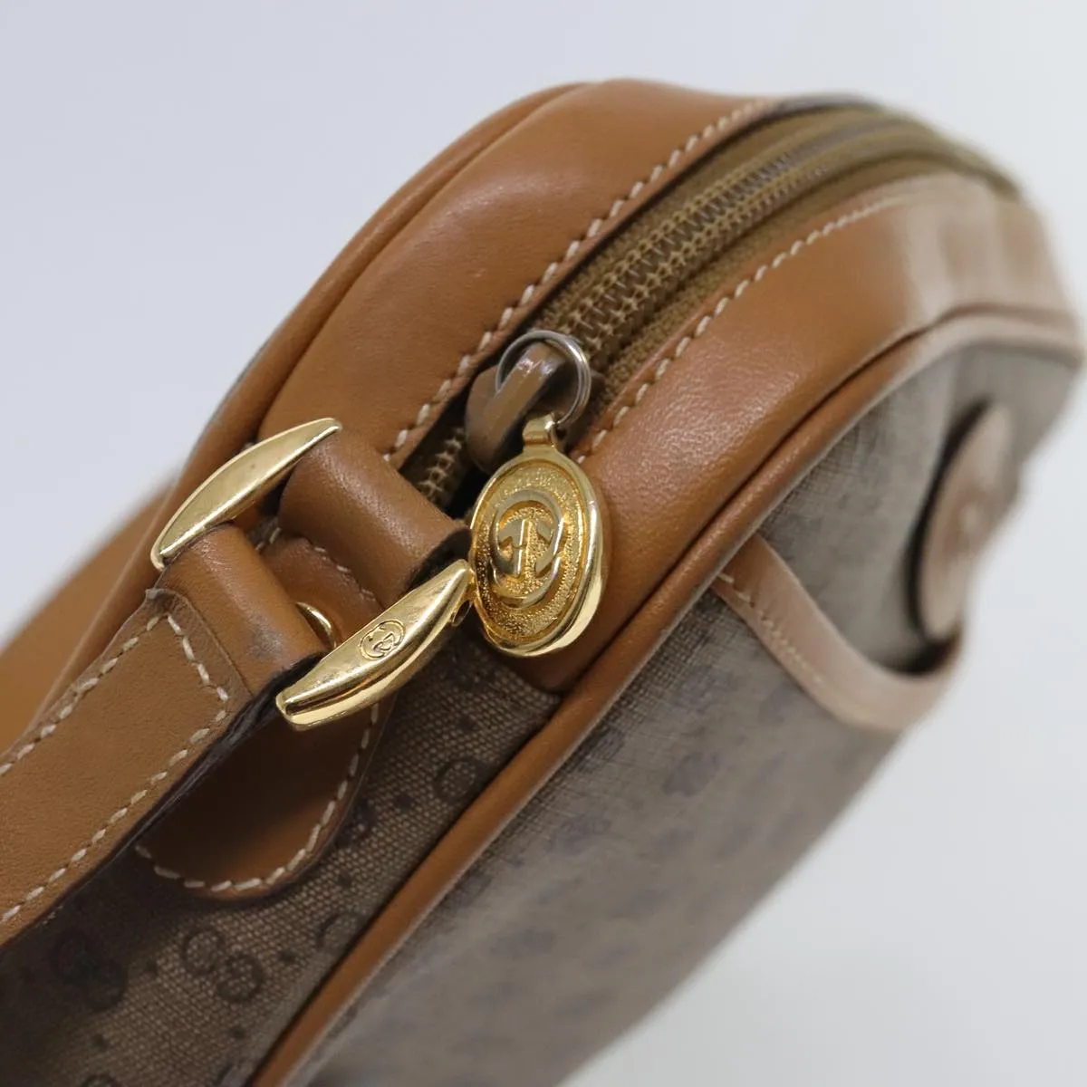 GUCCI Micro GG Supreme Shoulder Bag PVC Beige Gold 007 113 0095 94797