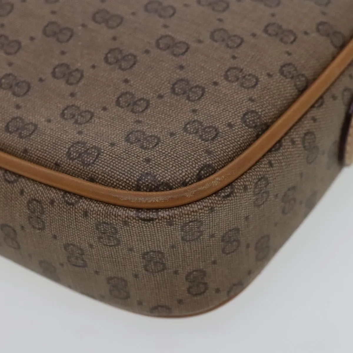 GUCCI Micro GG Supreme Shoulder Bag PVC Beige Gold 007 113 0095 94797