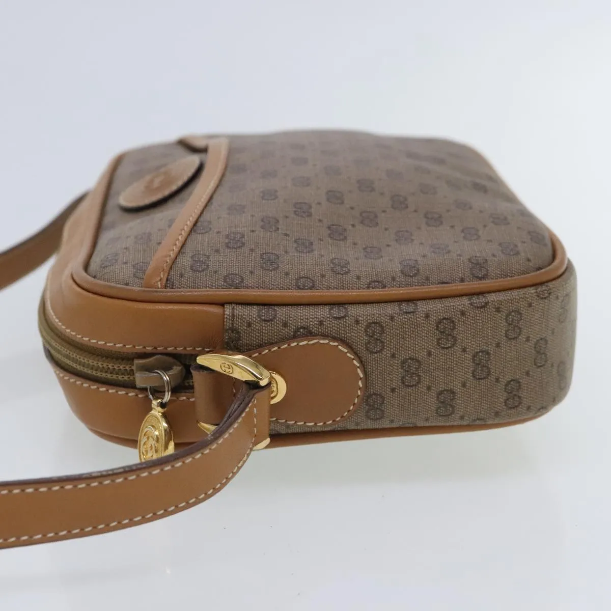GUCCI Micro GG Supreme Shoulder Bag PVC Beige Gold 007 113 0095 94797