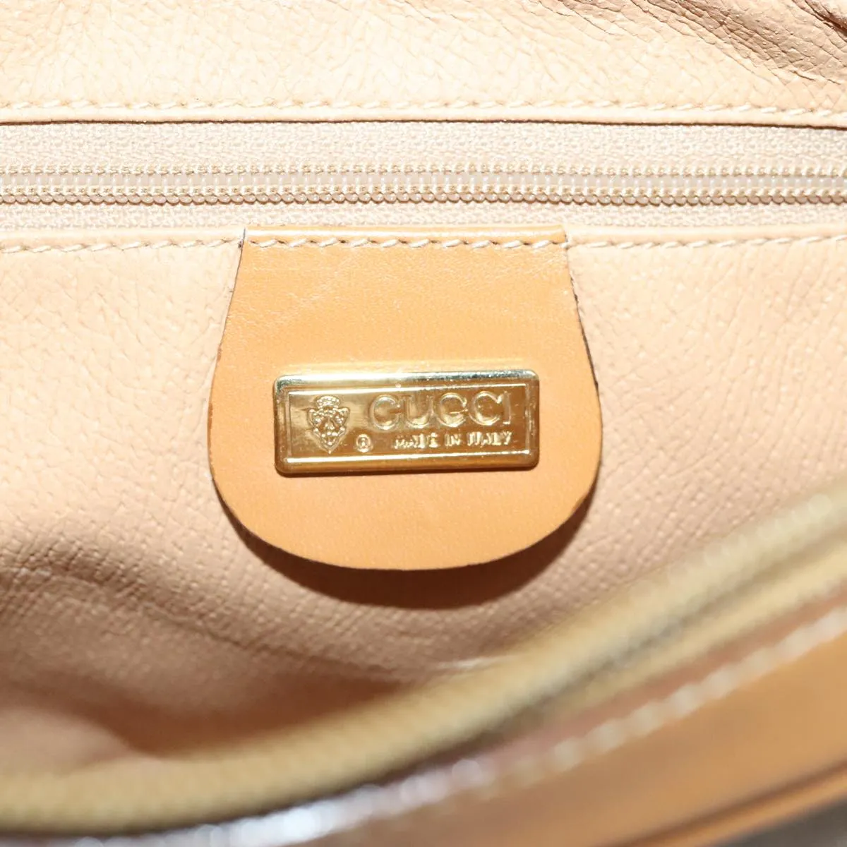 GUCCI Micro GG Supreme Shoulder Bag PVC Beige Gold 007 113 0095 94797