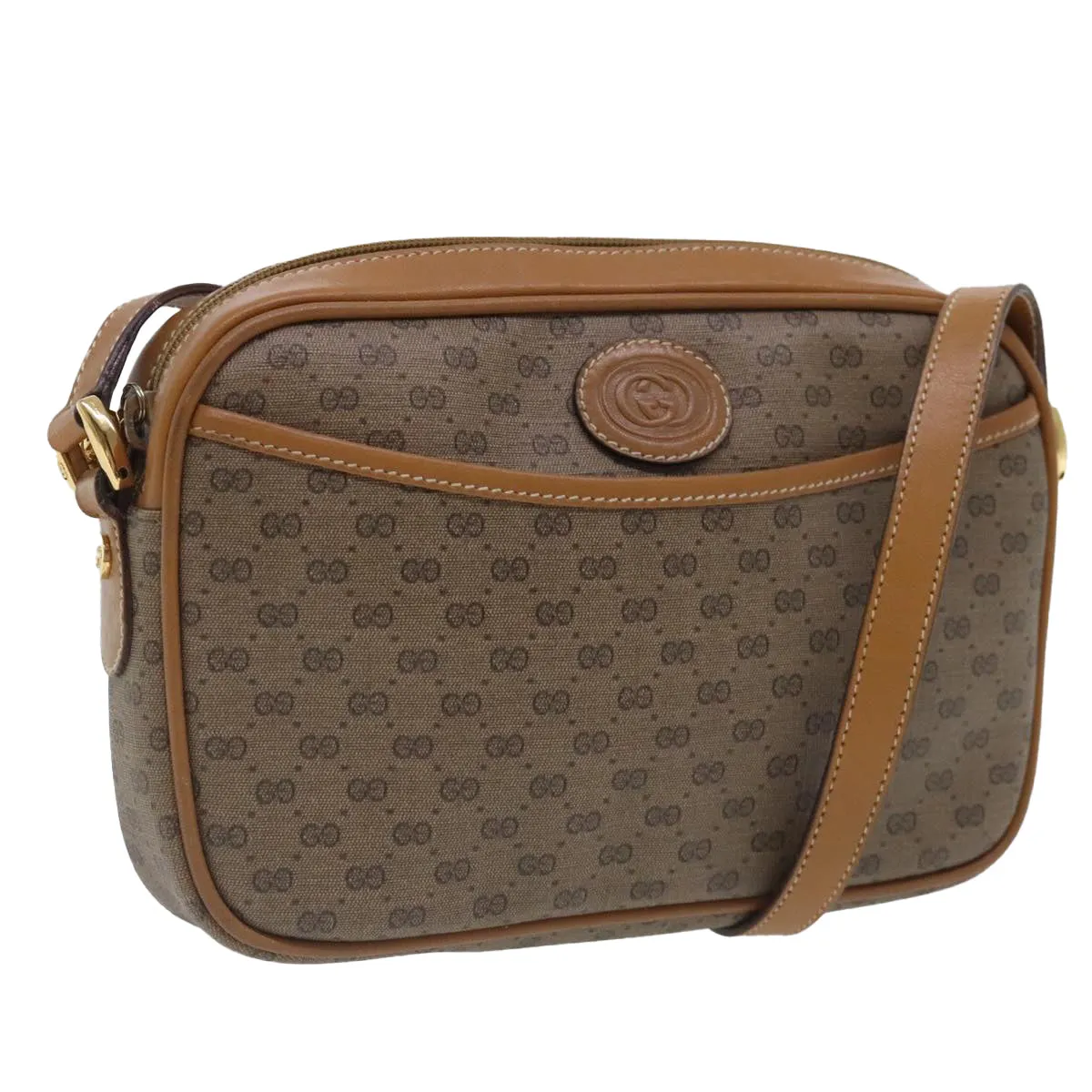 GUCCI Micro GG Supreme Shoulder Bag PVC Beige Gold 007 113 0095 94797
