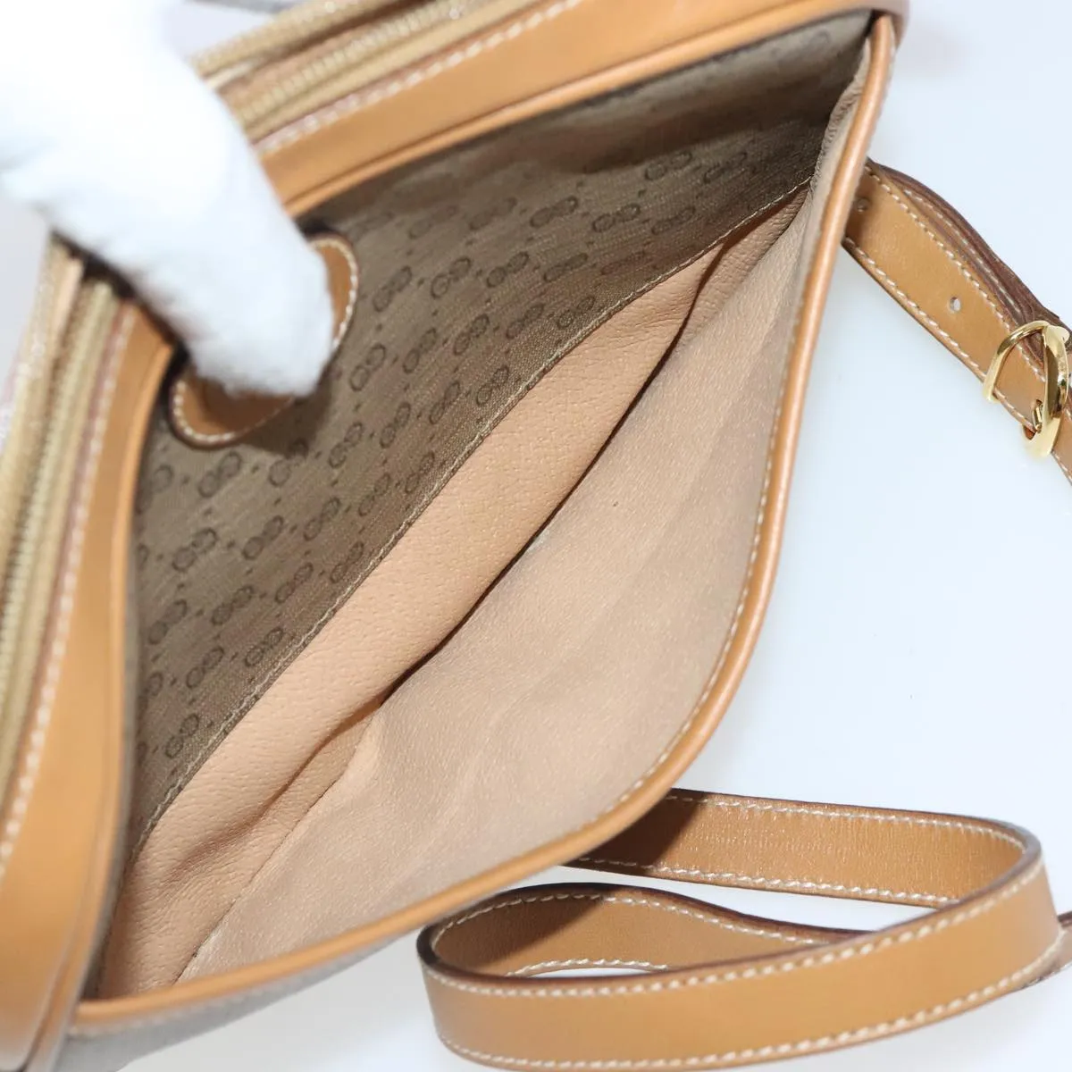 GUCCI Micro GG Supreme Shoulder Bag PVC Beige Gold 007 113 0095 94797