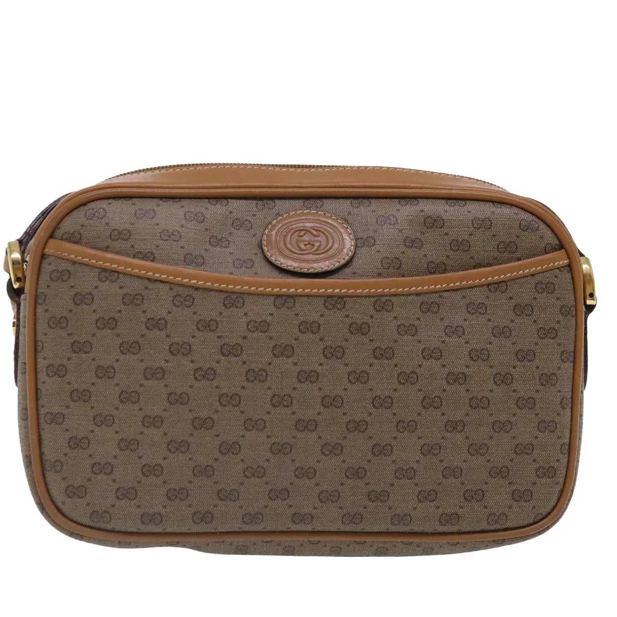 GUCCI Micro GG Supreme Shoulder Bag PVC Beige Gold 007 113 0095 94797
