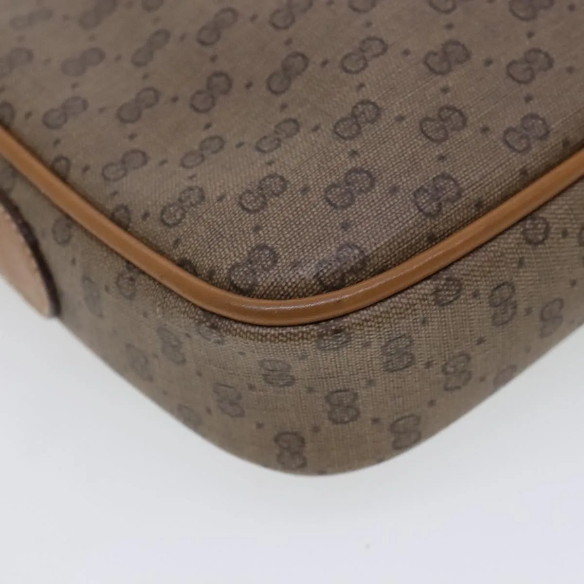 GUCCI Micro GG Supreme Shoulder Bag PVC Beige Gold 007 113 0095 94797