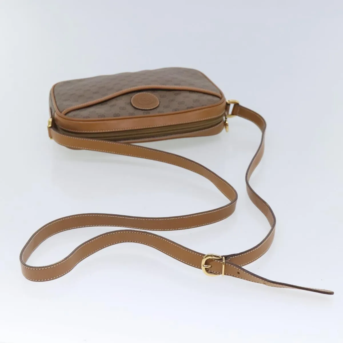 GUCCI Micro GG Supreme Shoulder Bag PVC Beige Gold 007 113 0095 94797