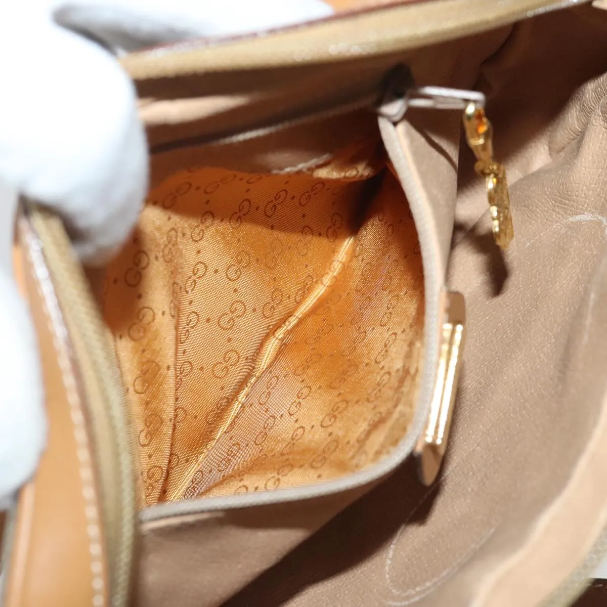 GUCCI Micro GG Supreme Shoulder Bag PVC Beige Gold 007 113 0095 94797