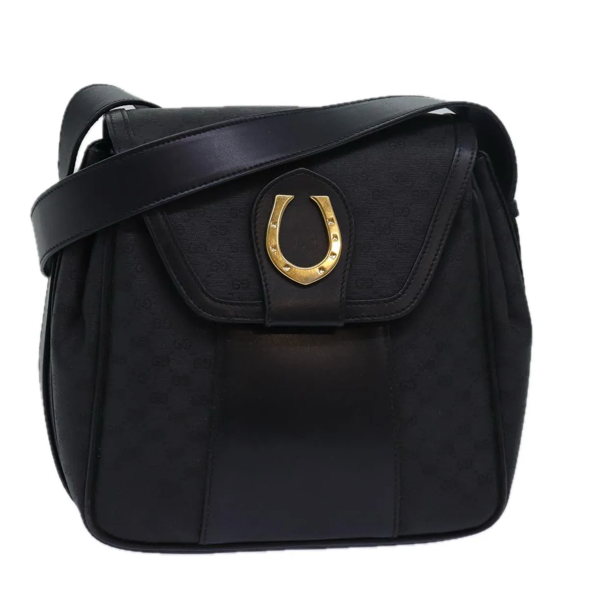 GUCCI Micro GG Supreme Shoulder Bag PVC Black 80932