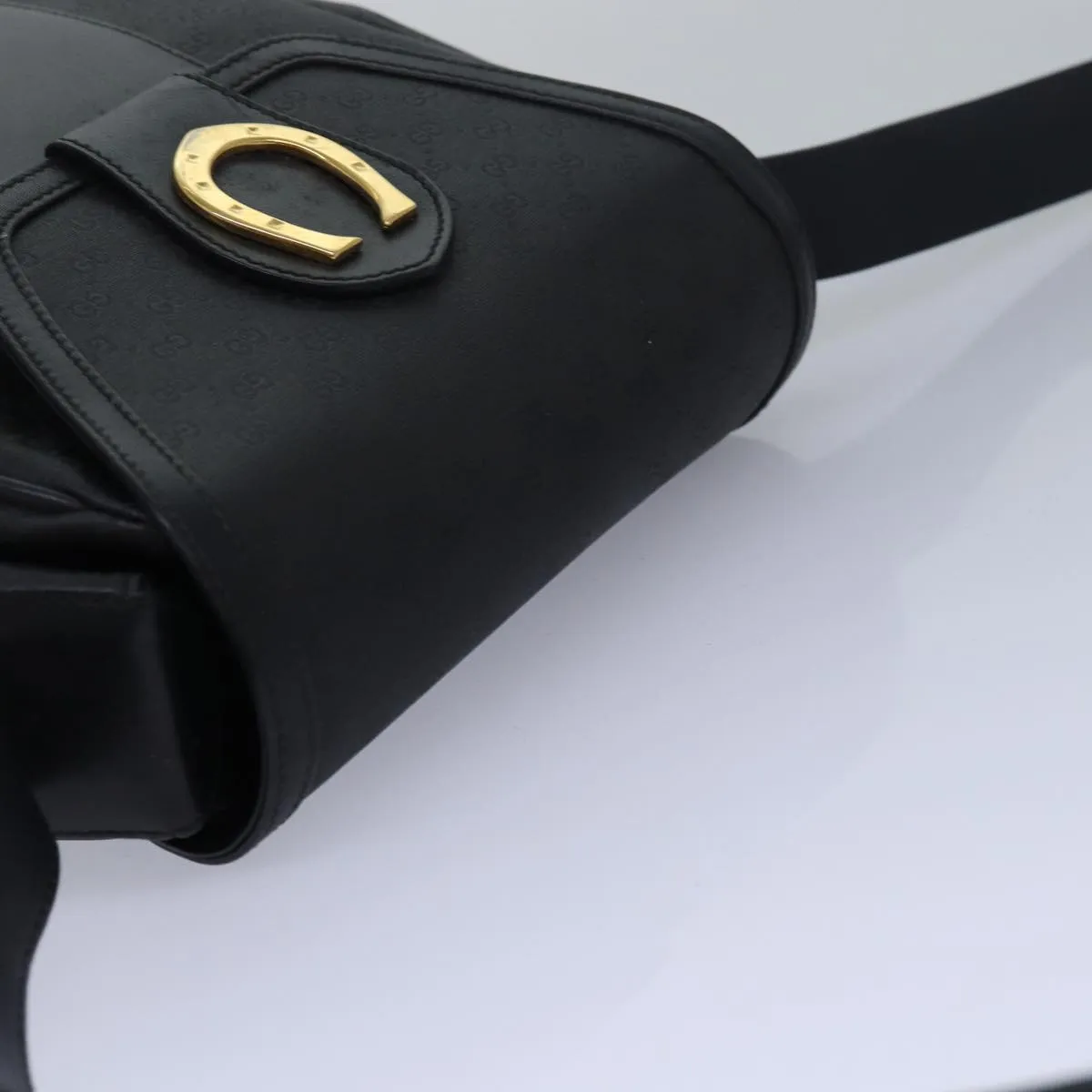 GUCCI Micro GG Supreme Shoulder Bag PVC Black 80932