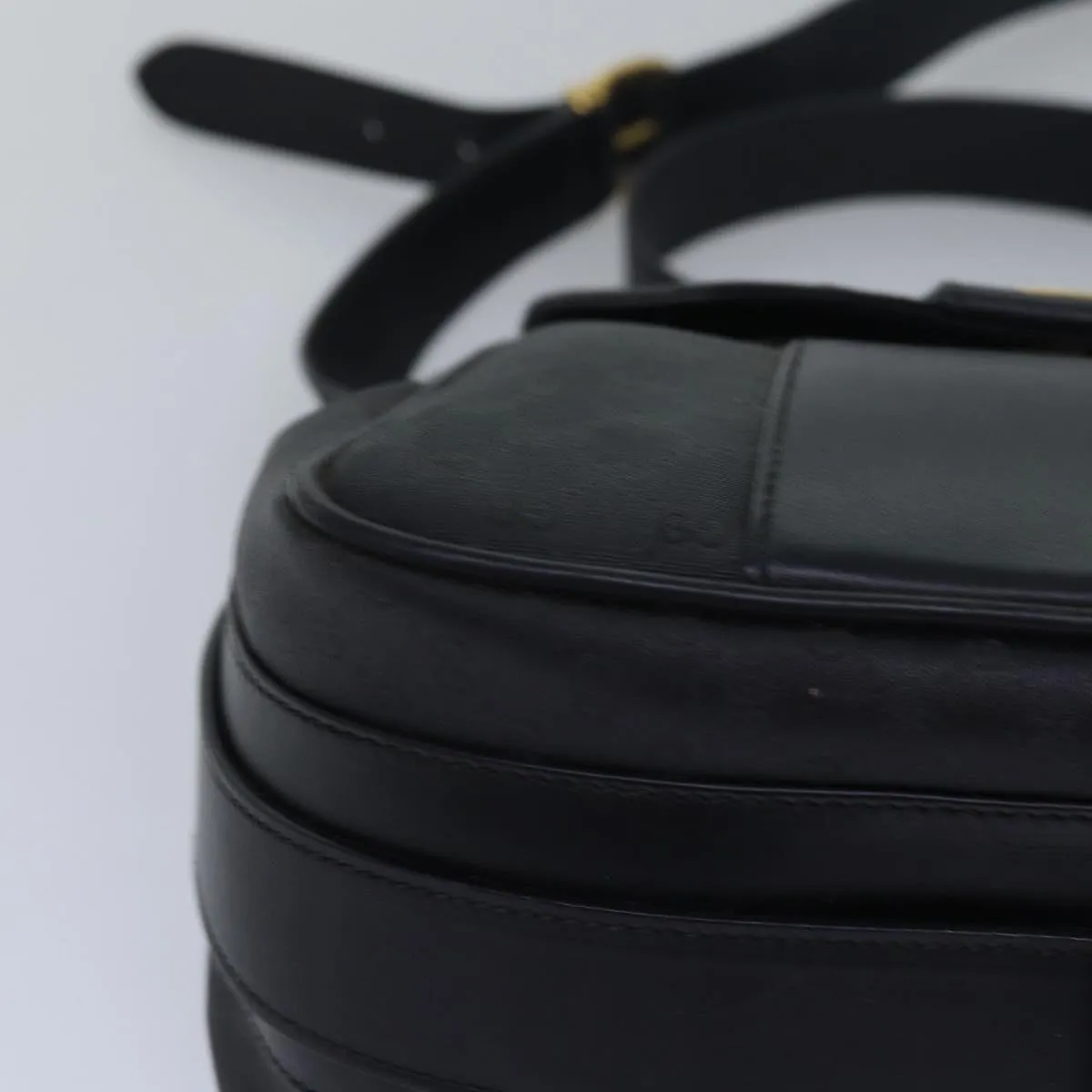 GUCCI Micro GG Supreme Shoulder Bag PVC Black 80932