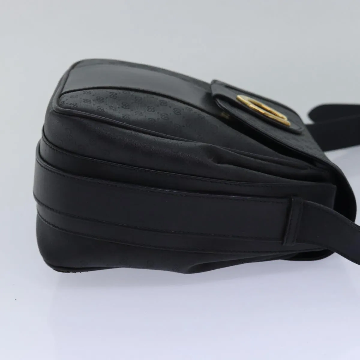 GUCCI Micro GG Supreme Shoulder Bag PVC Black 80932