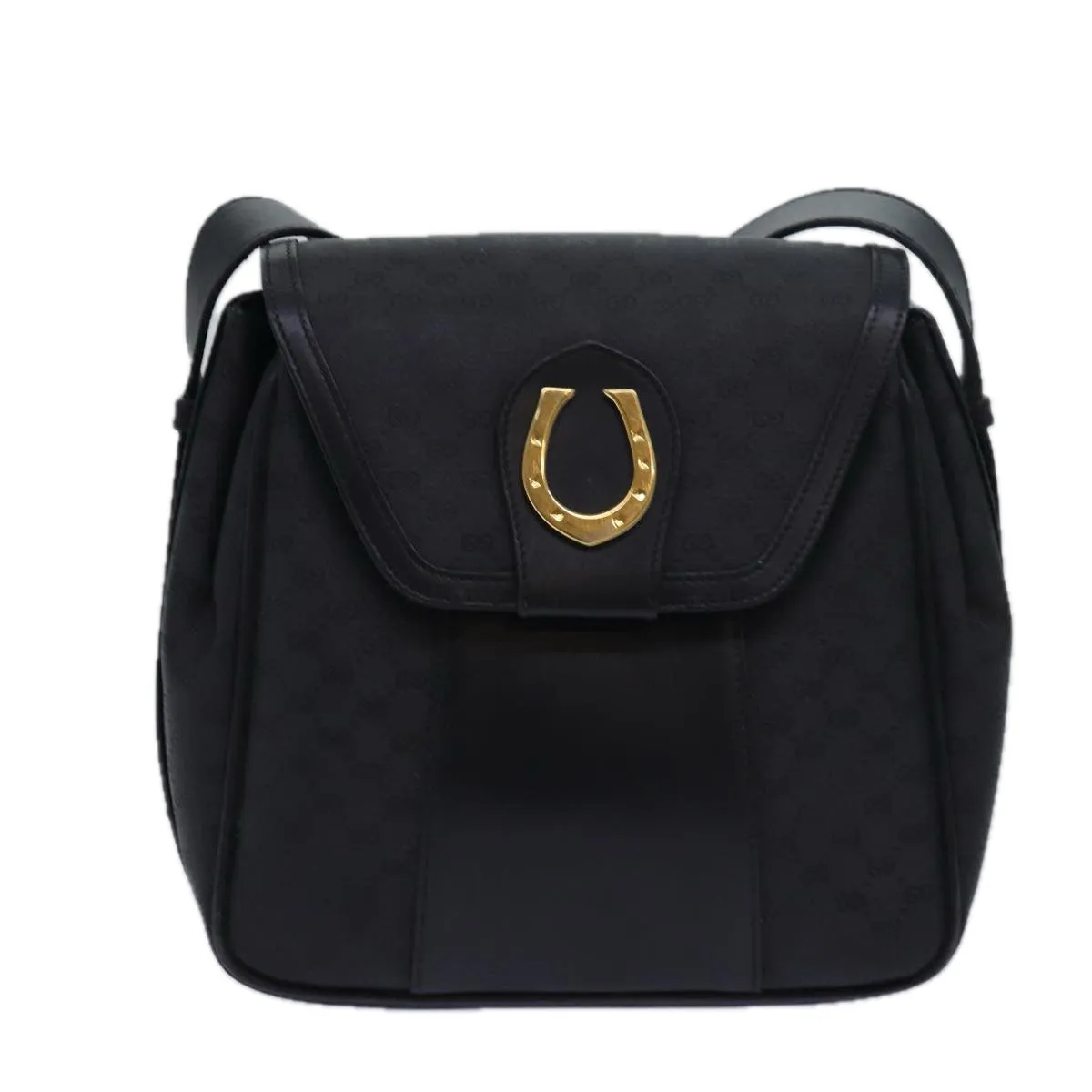 GUCCI Micro GG Supreme Shoulder Bag PVC Black 80932