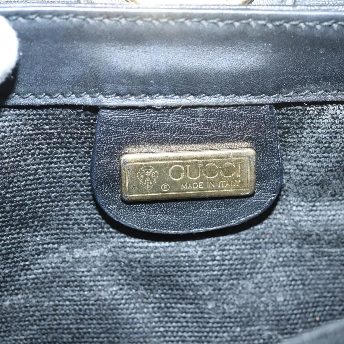 GUCCI Micro GG Supreme Shoulder Bag PVC Black 80932