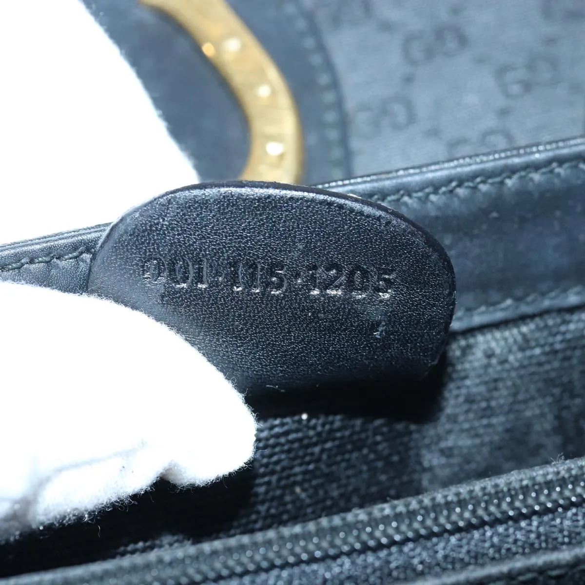 GUCCI Micro GG Supreme Shoulder Bag PVC Black 80932