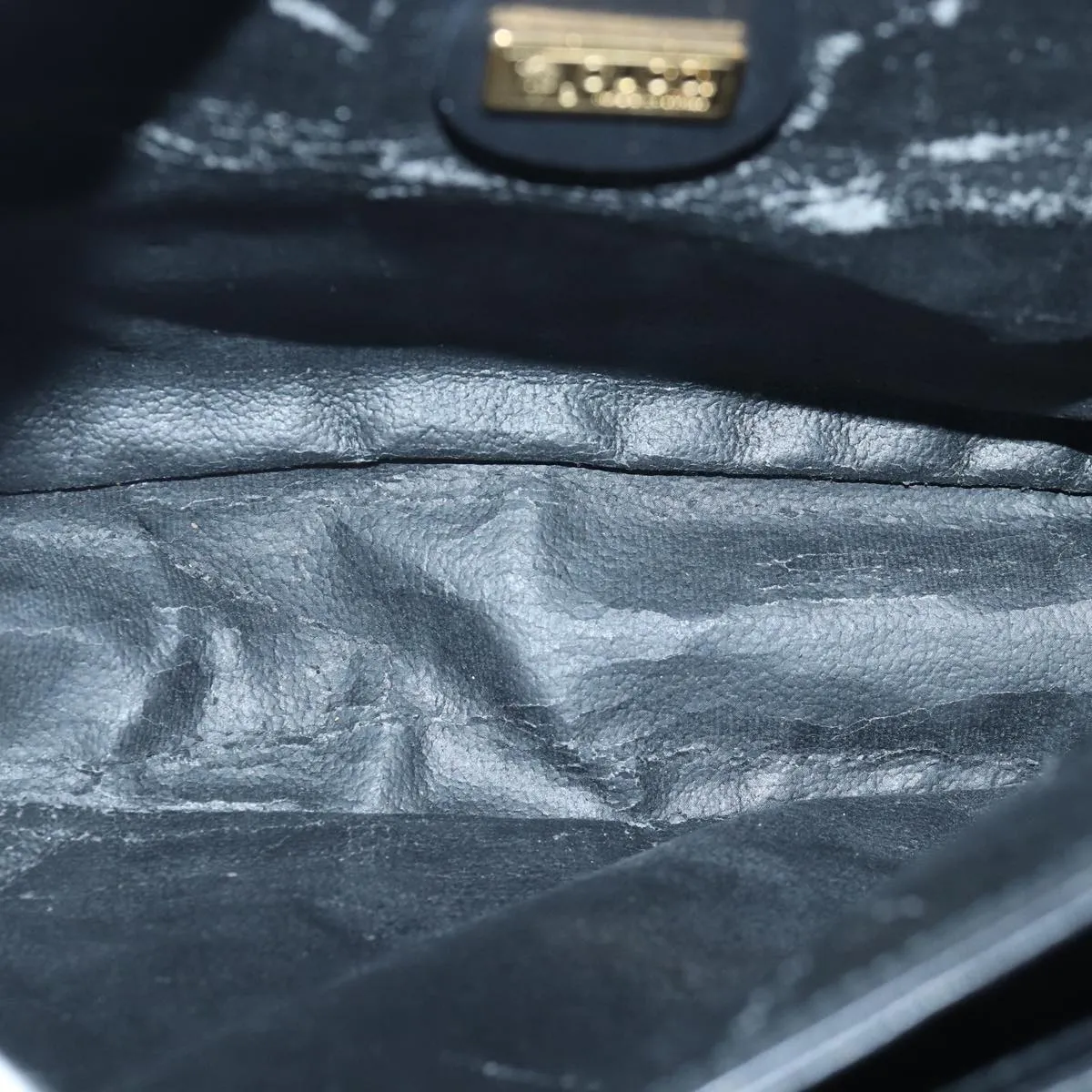 GUCCI Micro GG Supreme Shoulder Bag PVC Black Gold 001 116 0924 85388