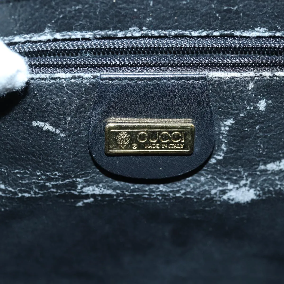 GUCCI Micro GG Supreme Shoulder Bag PVC Black Gold 001 116 0924 85388