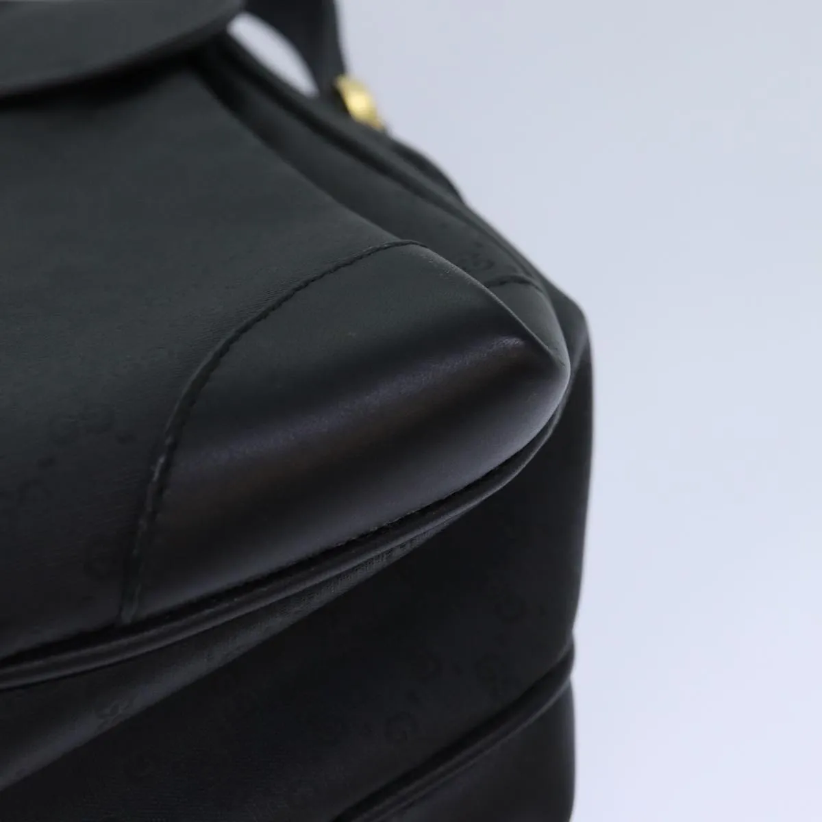 GUCCI Micro GG Supreme Shoulder Bag PVC Black Gold 001 116 0924 85388