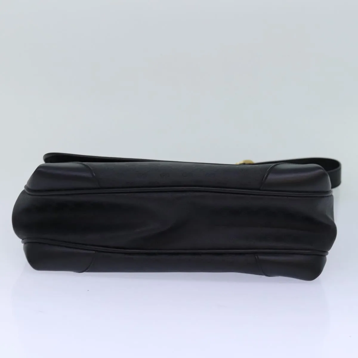 GUCCI Micro GG Supreme Shoulder Bag PVC Black Gold 001 116 0924 85388