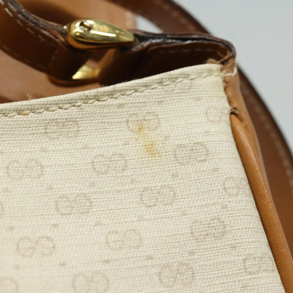 GUCCI Micro GG Supreme Shoulder Bag PVC Leather Beige 001 41 4425 yk13040
