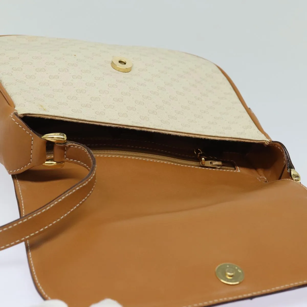 GUCCI Micro GG Supreme Shoulder Bag PVC Leather Beige 001 41 4425 yk13040