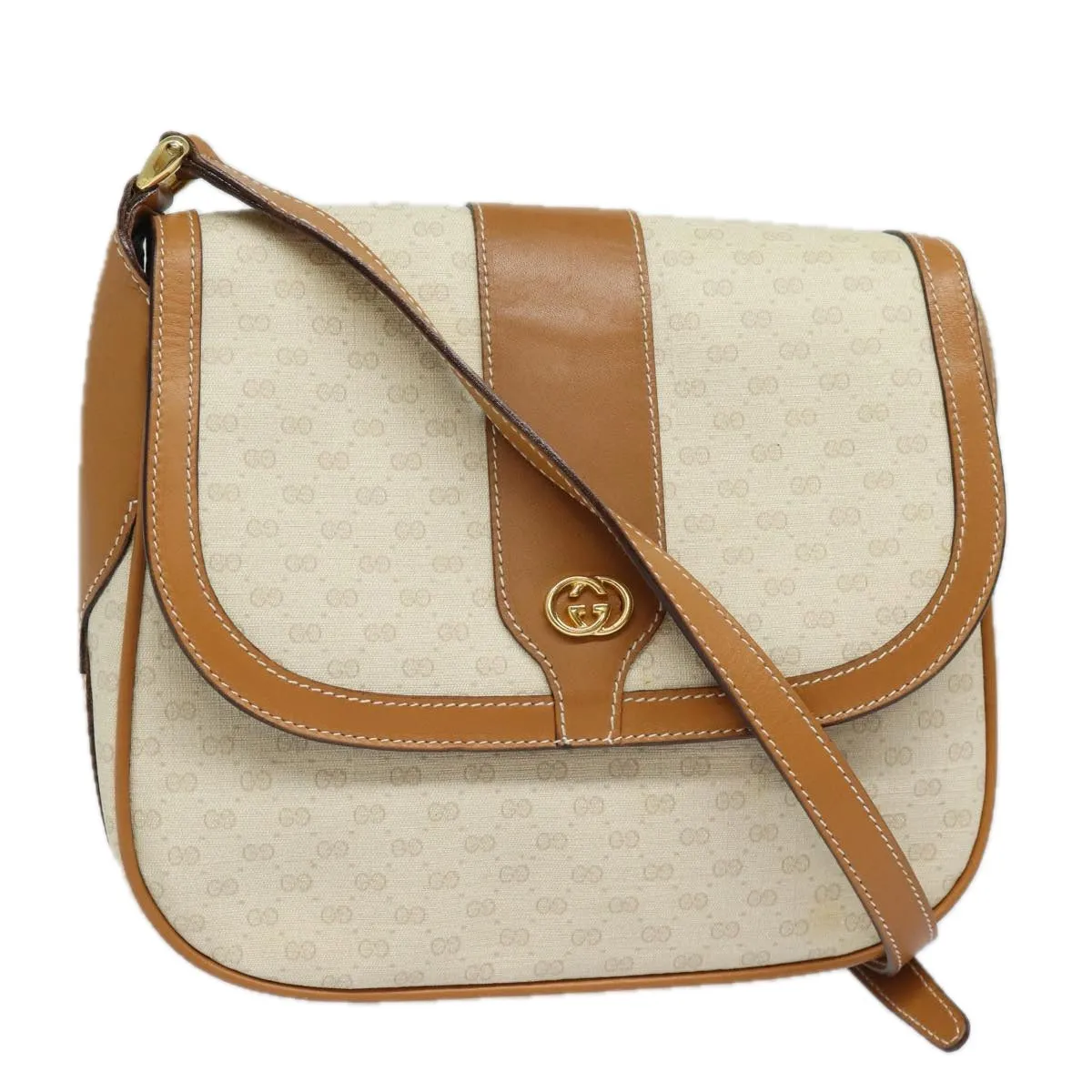 GUCCI Micro GG Supreme Shoulder Bag PVC Leather Beige 001 41 4425 yk13040
