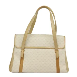 GUCCI Micro GG Supreme Shoulder Bag PVC Leather White 46 000 4857 81156