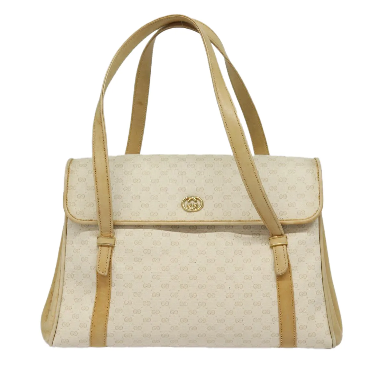 GUCCI Micro GG Supreme Shoulder Bag PVC Leather White 46 000 4857 81156