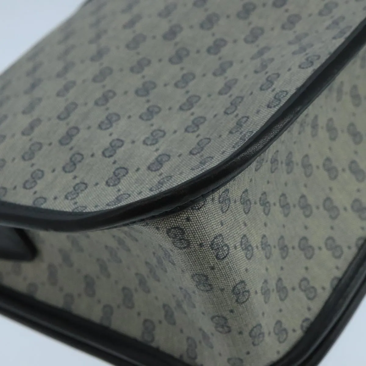 GUCCI Micro GG Supreme Shoulder Bag PVC Navy Gold 001 113 0551 104070