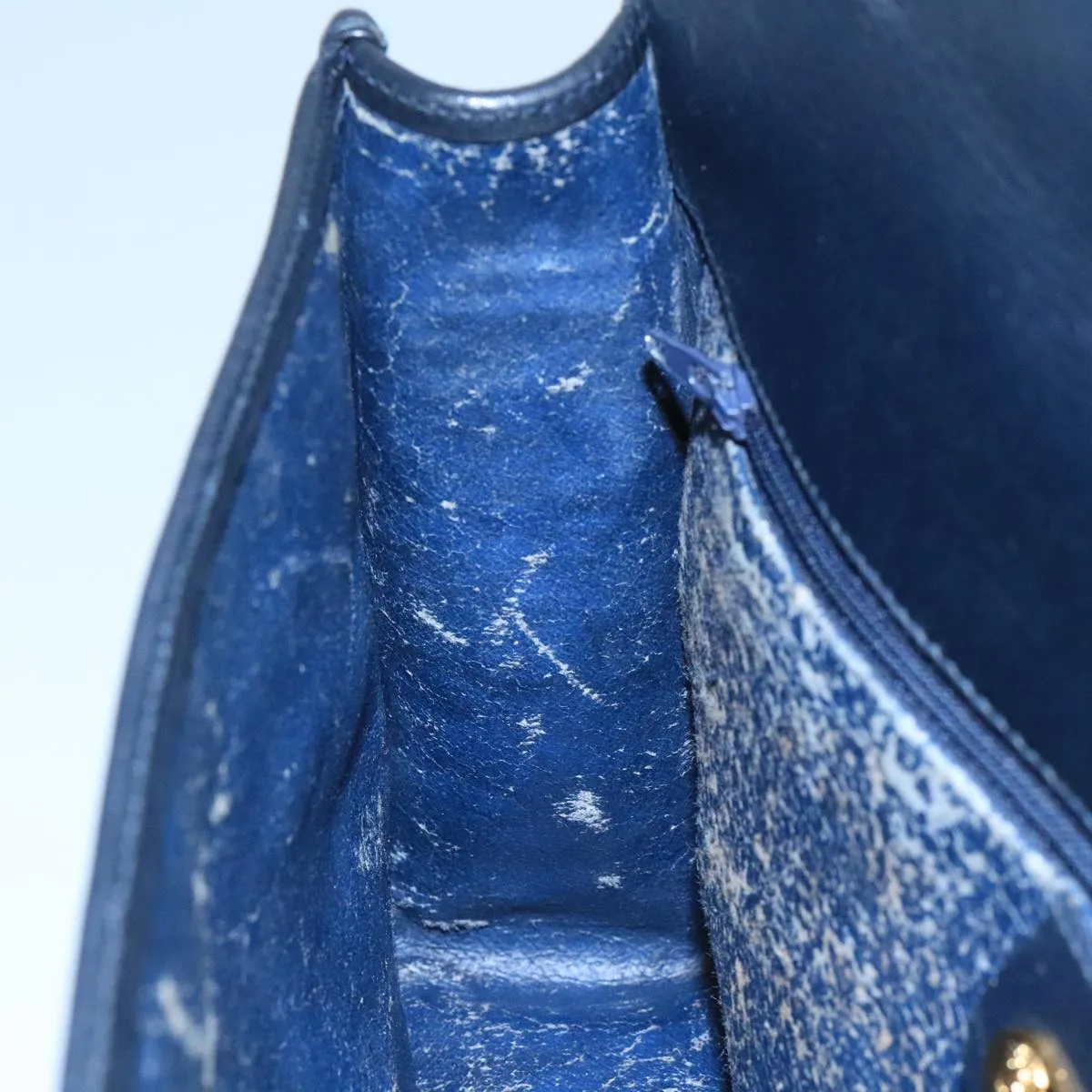 GUCCI Micro GG Supreme Shoulder Bag PVC Navy Gold 001 113 0551 104070