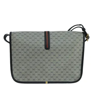 GUCCI Micro GG Supreme Shoulder Bag PVC Navy Gold 001 113 0551 104070