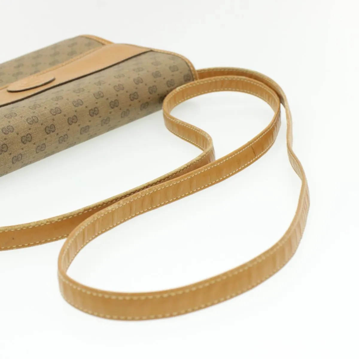GUCCI Micro small PVC Leather Shoulder Bag Beige am064g