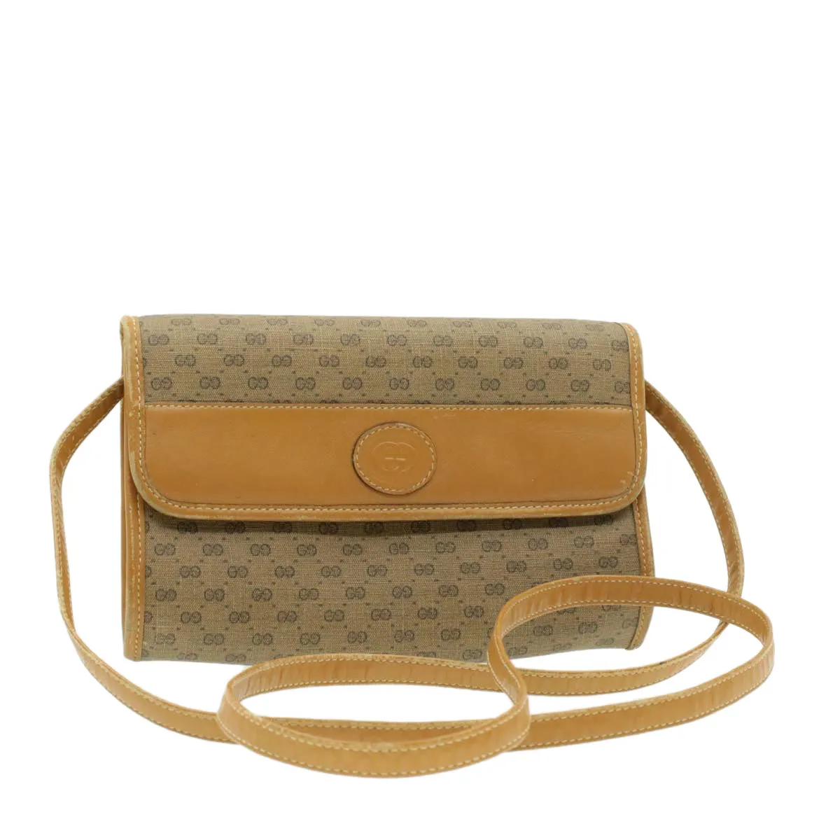 GUCCI Micro small PVC Leather Shoulder Bag Beige am064g