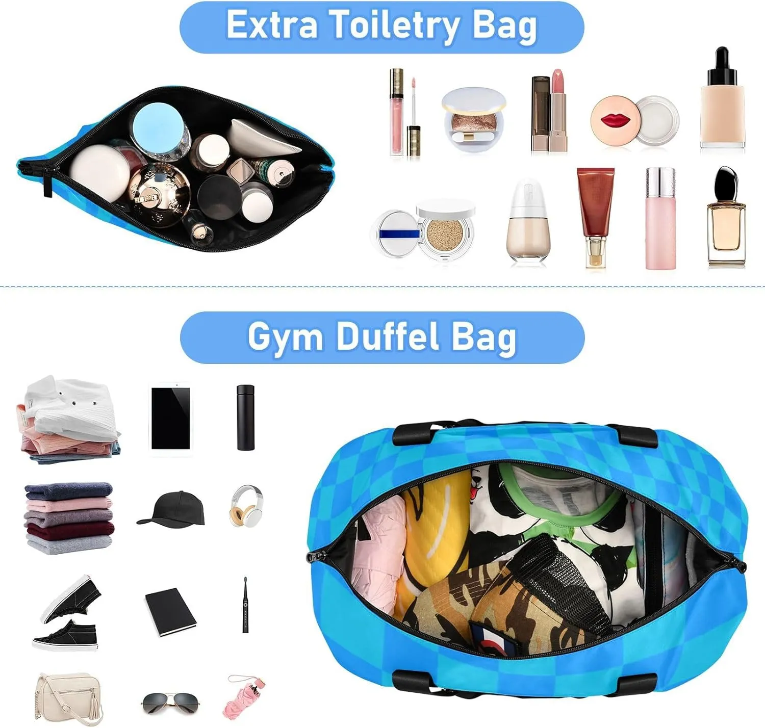 Gym Bag for Women with Toiletry Bags Large Overnight Bags Travel Duffel Bag Carry On Shoulder for Women Airplane Traveling Multicolor 1