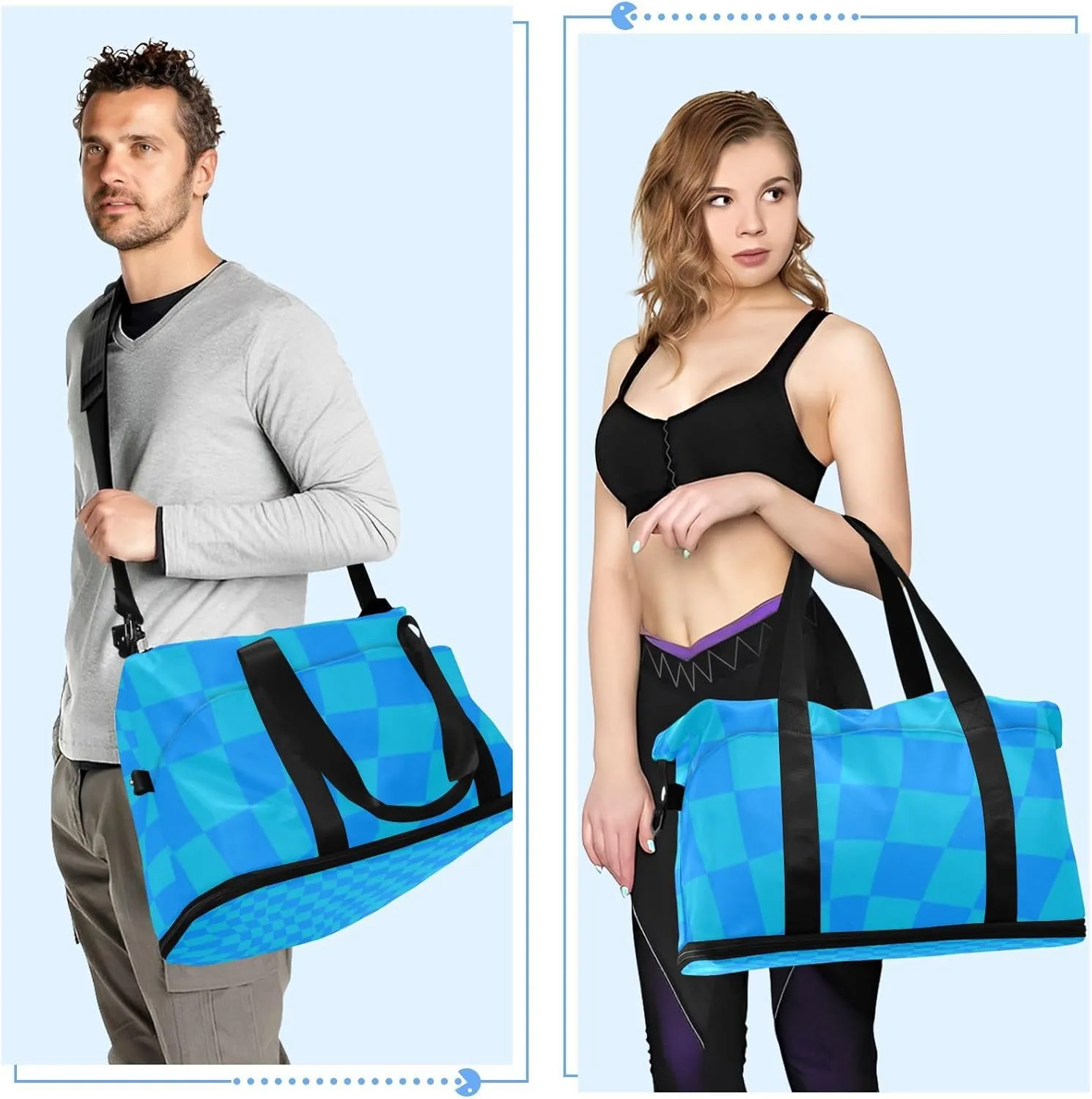 Gym Bag for Women with Toiletry Bags Large Overnight Bags Travel Duffel Bag Carry On Shoulder for Women Airplane Traveling Multicolor 1