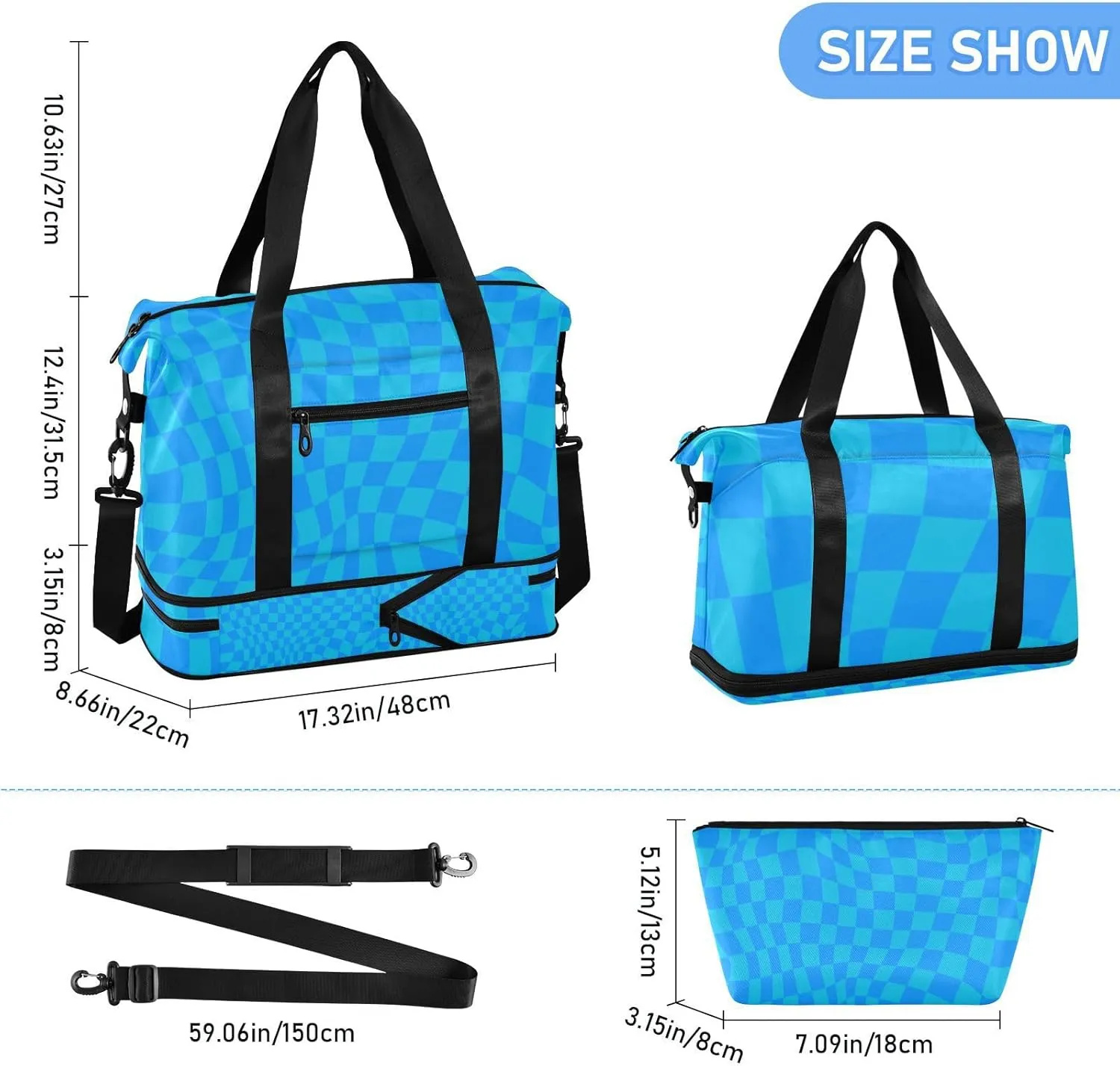 Gym Bag for Women with Toiletry Bags Large Overnight Bags Travel Duffel Bag Carry On Shoulder for Women Airplane Traveling Multicolor 1