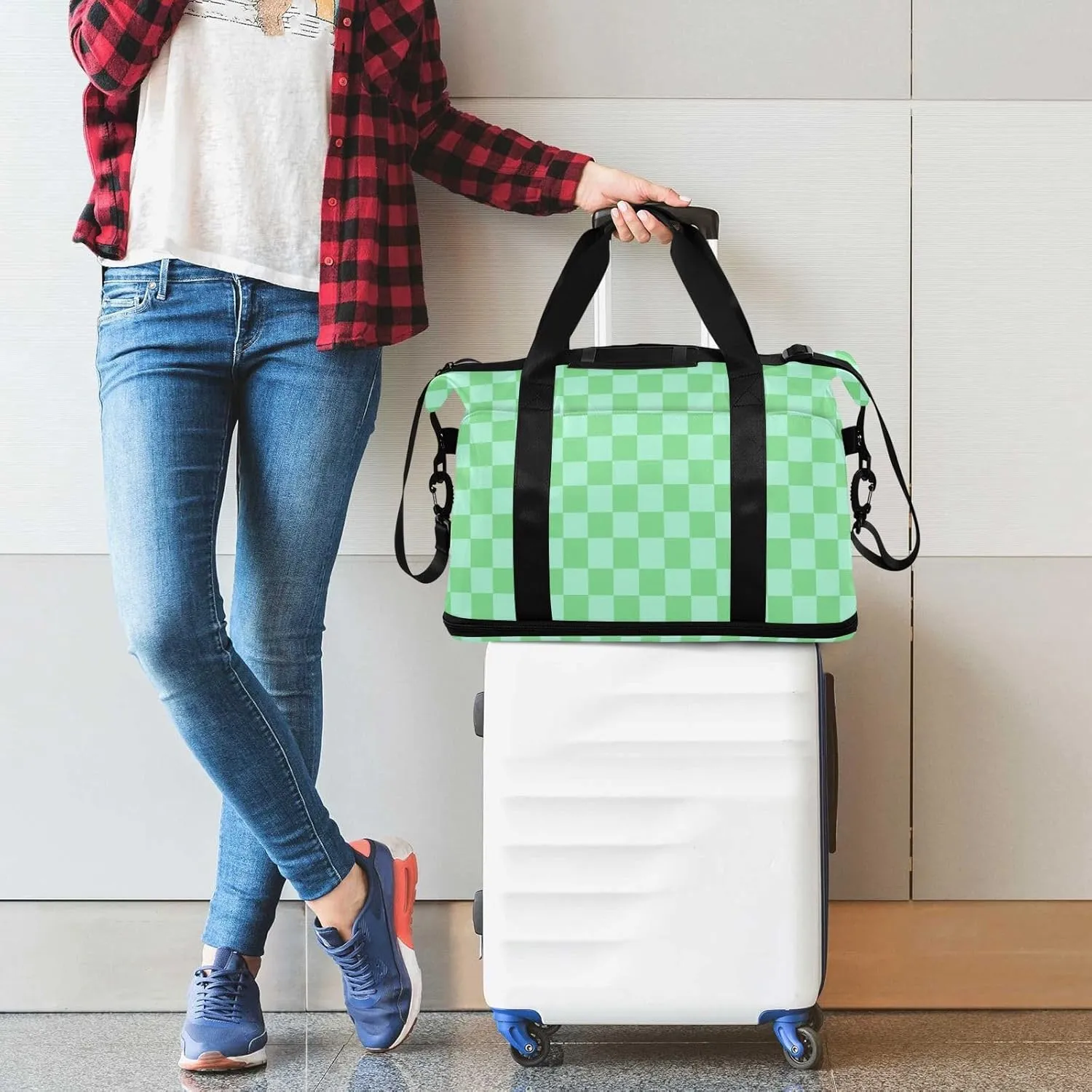 Gym Bag for Women with Toiletry Bags Large Overnight Bags Travel Duffel Bag Carry On Shoulder for Women Airplane Traveling Multicolor 2