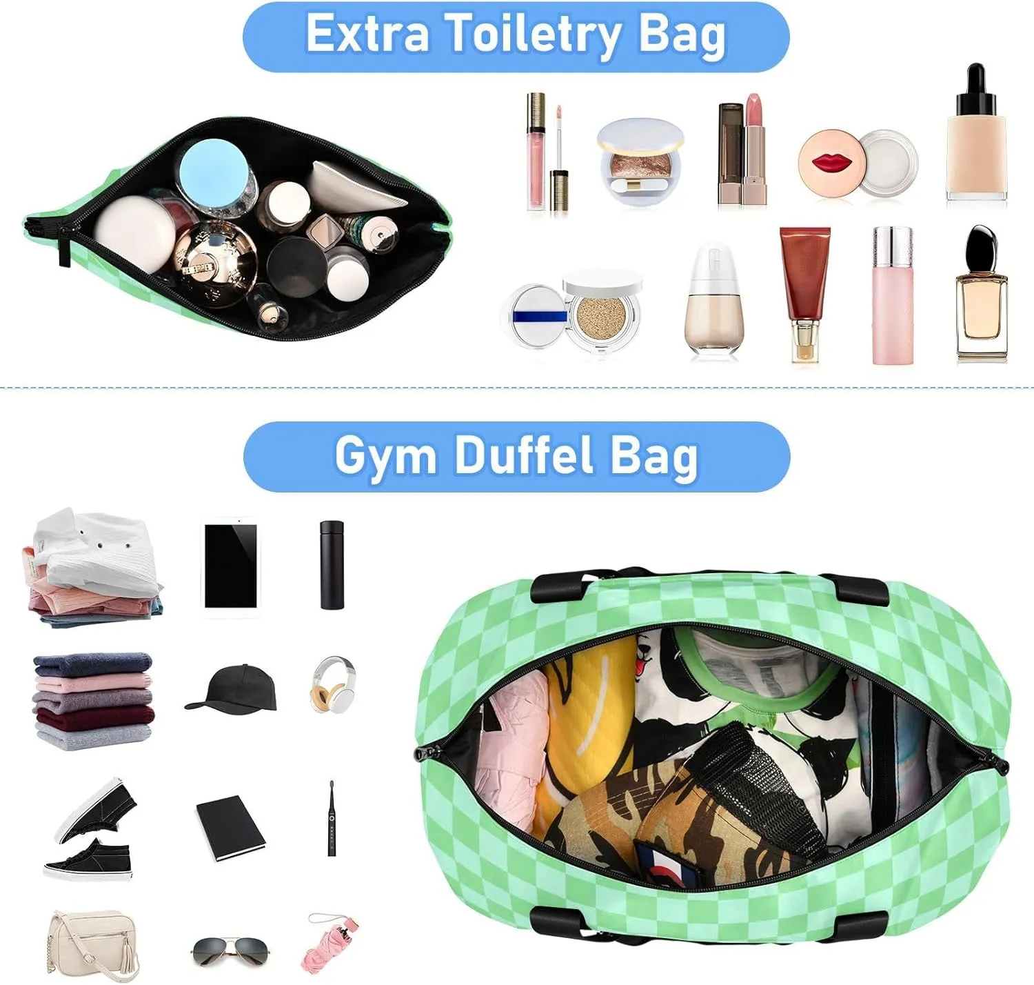 Gym Bag for Women with Toiletry Bags Large Overnight Bags Travel Duffel Bag Carry On Shoulder for Women Airplane Traveling Multicolor 2